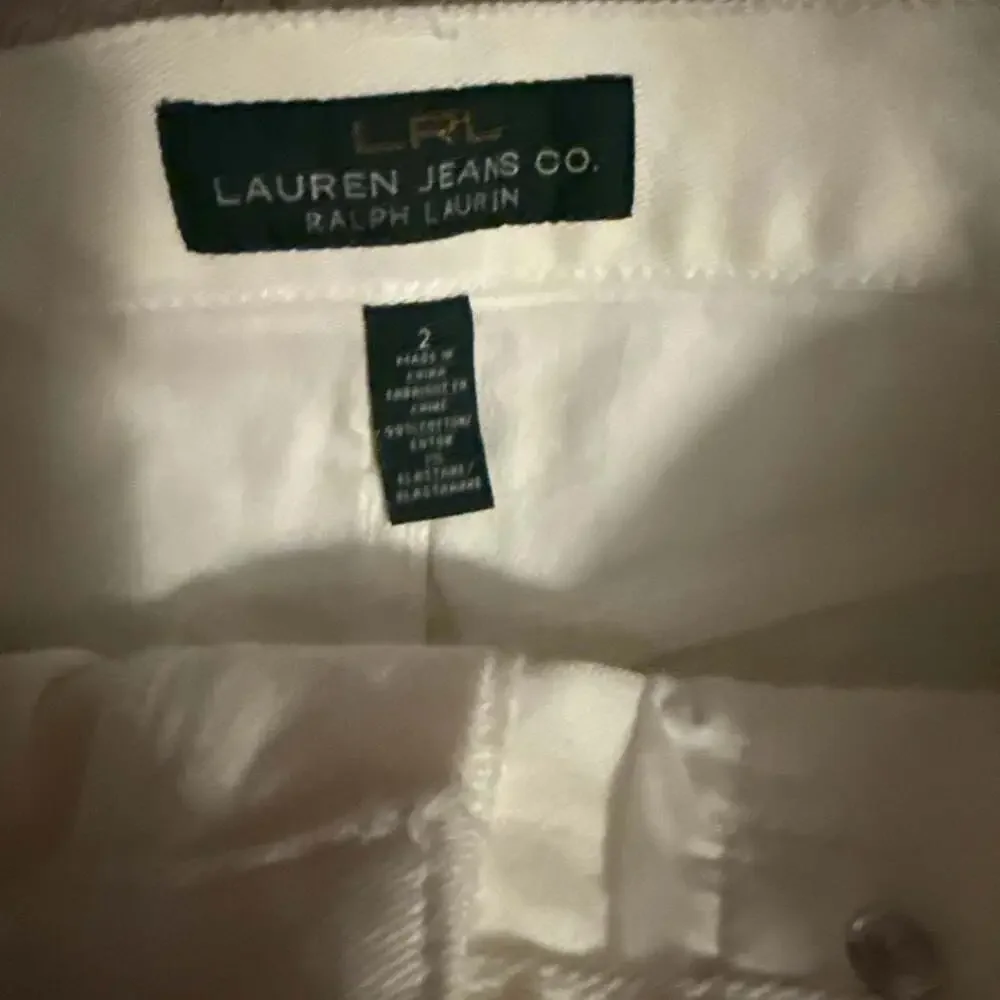 Lauren Jeans Co. Ralph Lauren Women's White Denim Pencil Skirt